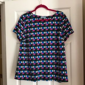 Cynthia Rowley geometric pattern top - size XL